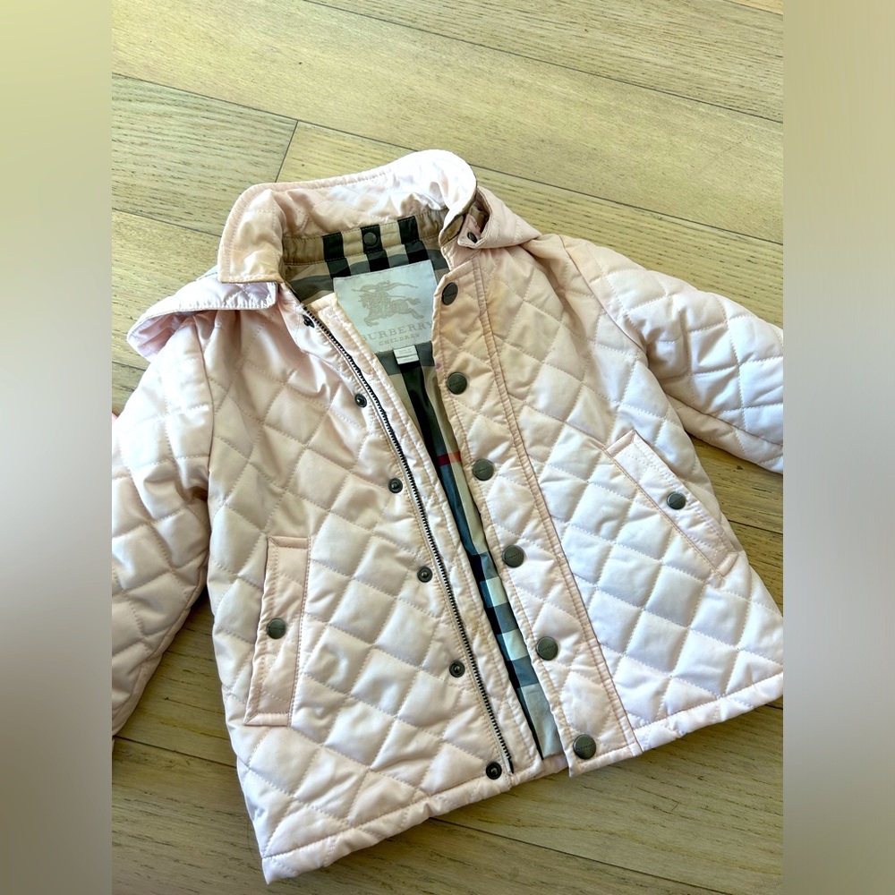 Burberry quilt jacket kids pink